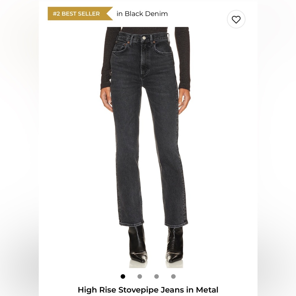 Agolde High Rise Jeans in Dark Gray